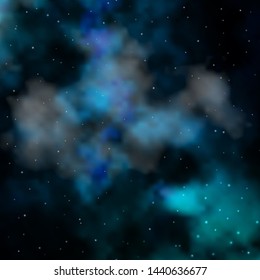 Dark Blue, Green vector texture with beautiful stars. Decorative illustration with stars on abstract template. Theme for cell phones.