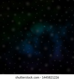 Dark Blue, Green vector texture with beautiful stars. Modern geometric abstract illustration with stars. Pattern for new year ad, booklets.
