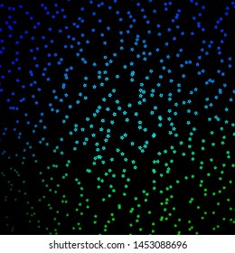 Dark Blue, Green vector texture with beautiful stars. Shining colorful illustration with small and big stars. Best design for your ad, poster, banner.