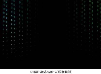 Dark Blue, Green vector texture with financial symbols. Colored symbols of all currency on white background. The pattern can be used for ad, booklets, leaflets of banks.