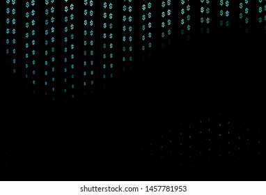 Dark Blue, Green vector texture with financial symbols. Colored symbols of all currency on white background. Template for ads of markets, loans.