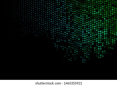 Dark Blue, Green vector texture with disks. Blurred bubbles on abstract background with colorful gradient. Template for your brand book.