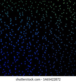 Dark Blue, Green vector texture with beautiful stars. Colorful illustration with abstract gradient stars. Design for your business promotion.