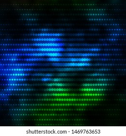 Dark Blue, Green vector texture with circles. Glitter abstract illustration with colorful drops. Design for your commercials.