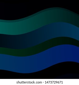 Dark Blue, Green vector texture with curves. Abstract illustration with gradient bows. Template for your UI design.