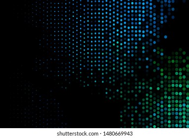 Dark Blue, Green vector texture with disks. Modern abstract illustration with colorful water drops. Template for your brand book.