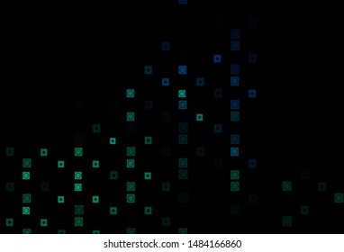 Dark Blue, Green vector texture in rectangular, circular style. Beautiful illustration with colorful gradient rectangles, circles. Pattern for commercials.