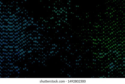 Dark Blue, Green vector texture with disks. Illustration with set of shining colorful abstract circles. Pattern for beautiful websites.