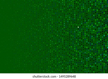 Dark Blue, Green vector texture with disks. Illustration with set of shining colorful abstract circles. Template for your brand book.
