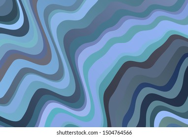 Dark Blue, Green vector texture with wry lines. A shining illustration, which consists of curved lines. Template for cell phone screens.