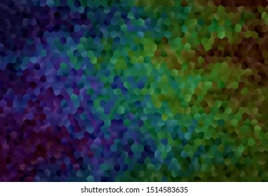Dark Blue, Green vector texture with colorful hexagons. Colorful hexagons on blur backdrop. Design for your business advert.