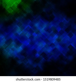 Dark Blue, Green vector texture in rectangular style. Rectangles with colorful gradient on abstract background. Modern template for your landing page.