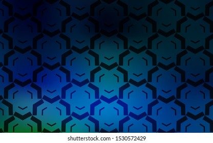 Dark Blue, Green vector texture with bent lines. Geometric illustration in abstract style with gradient.  New composition for your brand book.