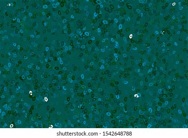 Dark Blue, Green vector texture with disks. Blurred bubbles on abstract background with colorful gradient. Design for posters, banners.