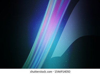 Dark Blue, Green vector texture with milky way stars. Shining illustration with sky stars on abstract template. Pattern for futuristic ad, booklets.
