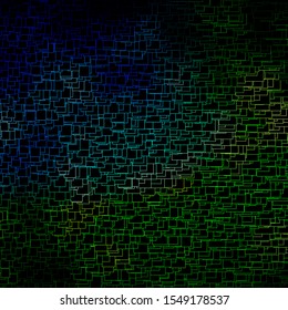 Dark Blue, Green vector texture in rectangular style. Abstract gradient illustration with rectangles. Best design for your ad, poster, banner.