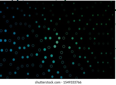 Dark Blue, Green vector texture with disks. Blurred bubbles on abstract background with colorful gradient. Design for posters, banners.