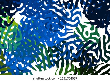 Dark Blue, Green vector texture with abstract forms. Modern abstract illustration with colorful random forms. Background for a cell phone.