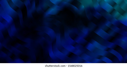 Dark Blue, Green vector texture with wry lines. Gradient illustration in simple style with bows. Pattern for websites, landing pages.