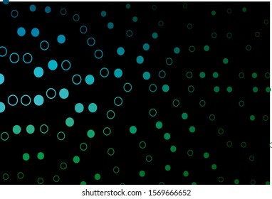 Dark Blue, Green vector texture with disks. Abstract illustration with colored bubbles in nature style. Pattern for ads, leaflets.