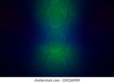 Dark Blue, Green vector texture with bent lines. A shining illustration, which consists of curved lines. A completely new template for your design.