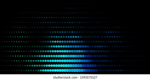 Dark Blue, Green vector texture with disks. Abstract decorative design in gradient style with bubbles. Pattern for business ads.