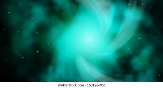 Dark Blue, Green vector texture with beautiful stars. Blur decorative design in simple style with stars. Theme for cell phones.