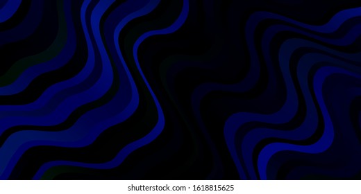 Dark Blue, Green vector texture with circular arc. Gradient illustration in simple style with bows. Template for cellphones.