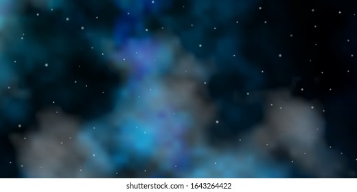 Dark Blue, Green vector texture with beautiful stars. Blur decorative design in simple style with stars. Pattern for websites, landing pages.