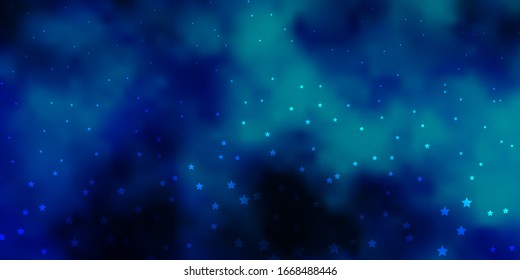 Dark Blue, Green vector texture with beautiful stars. Blur decorative design in simple style with stars. Pattern for new year ad, booklets.