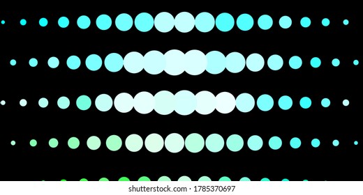 Dark Blue, Green vector texture with disks. Colorful illustration with gradient dots in nature style. Pattern for wallpapers, curtains.