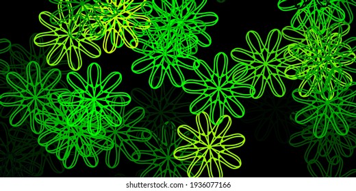 Dark Blue, Green vector texture with memphis shapes. Modern abstract illustration with gradient random forms. Elegant design for wallpaper set.