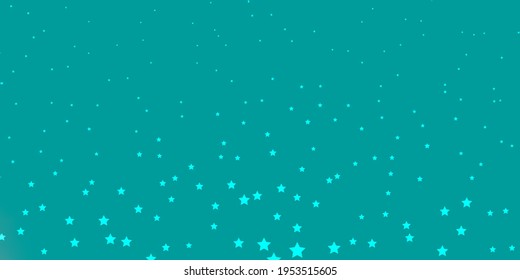 Dark Blue, Green vector texture with beautiful stars. Shining colorful illustration with small and big stars. Design for your business promotion.