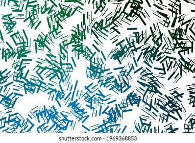 Dark blue, green vector texture with colorful lines. Blurred decorative design in simple style with lines. Pattern for websites, landing pages.