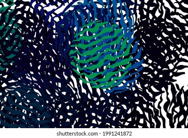 Dark Blue, Green vector texture with curved lines. An elegant bright illustration with gradient lines. Simple template for your design.
