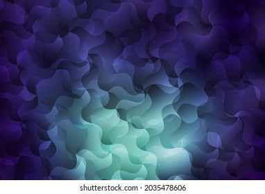Dark Blue, Green vector texture with wry lines. Brand new colorful illustration in curved style. Abstract design for your web site.