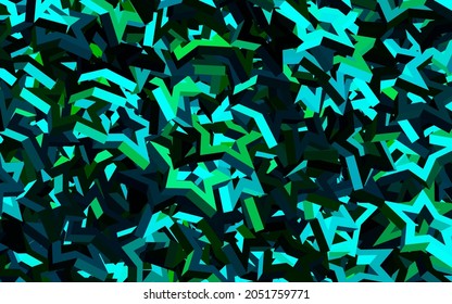 Azul oscuro, textura vectorial verde con estilo triangular. Hermosa ilustración con triángulos de estilo natural. Diseño elegante para tapices.