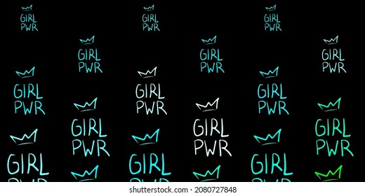 Dark Blue, Green vector texture with women's rights symbols. Abstract illustration with a depiction of women's power. Design for International Women’s Day.
