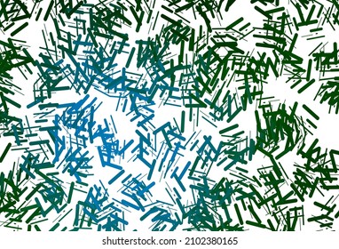 Textura vectorial verde azul oscuro con líneas coloridas. Líneas sobre fondo abstracto borroso con degradado. Diseño inteligente para su anuncio comercial.