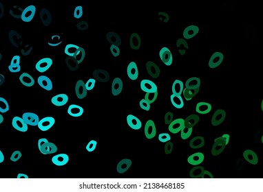 Dark Blue, Green vector texture with disks. Modern abstract illustration with colorful water drops. Pattern for beautiful websites.