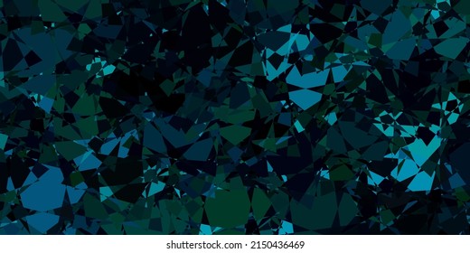 Dark Blue, Green vector texture with random triangles. Outstanding abstract illustration with range of colorful triangles. An easy addition to your commertials.