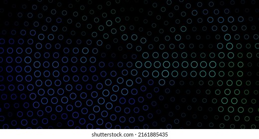 Dark Blue, Green vector texture with circles. Illustration with set of shining colorful abstract spheres. Pattern for booklets, leaflets.