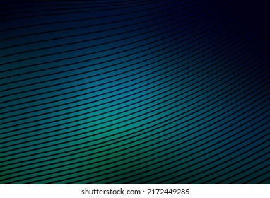 Dark Blue, Green vector texture with bent lines. Modern gradient abstract illustration with bandy lines. Pattern for your design.