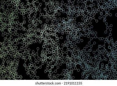 Azul oscuro, textura vectorial verde con concepto de inteligencia artificial. Ilustración abstracta con enlaces y puntos de IA. Patrón para afiches, pancarta de tecnología.