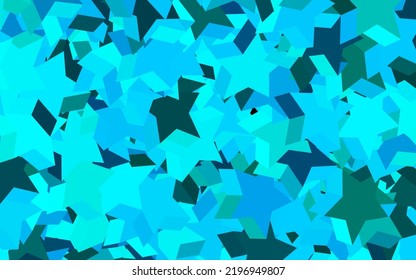 Dark Blue, Green vector texture with beautiful stars. Shining colored illustration with stars. Template for cosmic backgrounds.