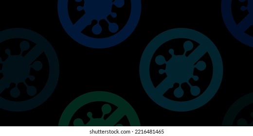 Dark Blue, Green vector texture with disease symbols. Colorful  gradient illness symbols in simple abstract style. Design for biohazard warning.
