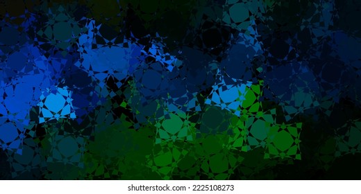 Dark Blue, Green vector texture with random triangles. Outstanding abstract illustration with range of colorful triangles. Pattern for wallpapers.