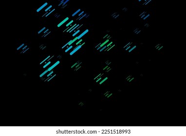 Dunkelblau, grüne Vektorstruktur mit bunten Linien. Farbige Illustration mit schmalen Linien. Muster für Geschäftsunterlagen, Faltblätter.