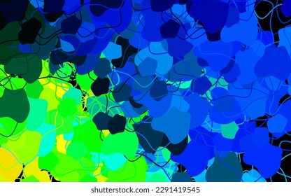 Dark Blue, Green vector texture with abstract forms. Decorative design in abstract style with random forms. Elegant design for wallpapers.