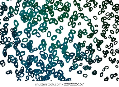 Azul oscuro, textura vectorial verde con discos. Ilustración con un conjunto de círculos abstractos de colores brillantes. Patrón de anuncios, folletos.